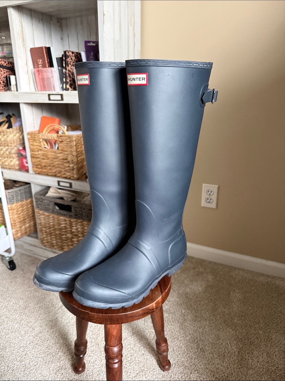 Hunter Tall Rain Boots in Slate Navy